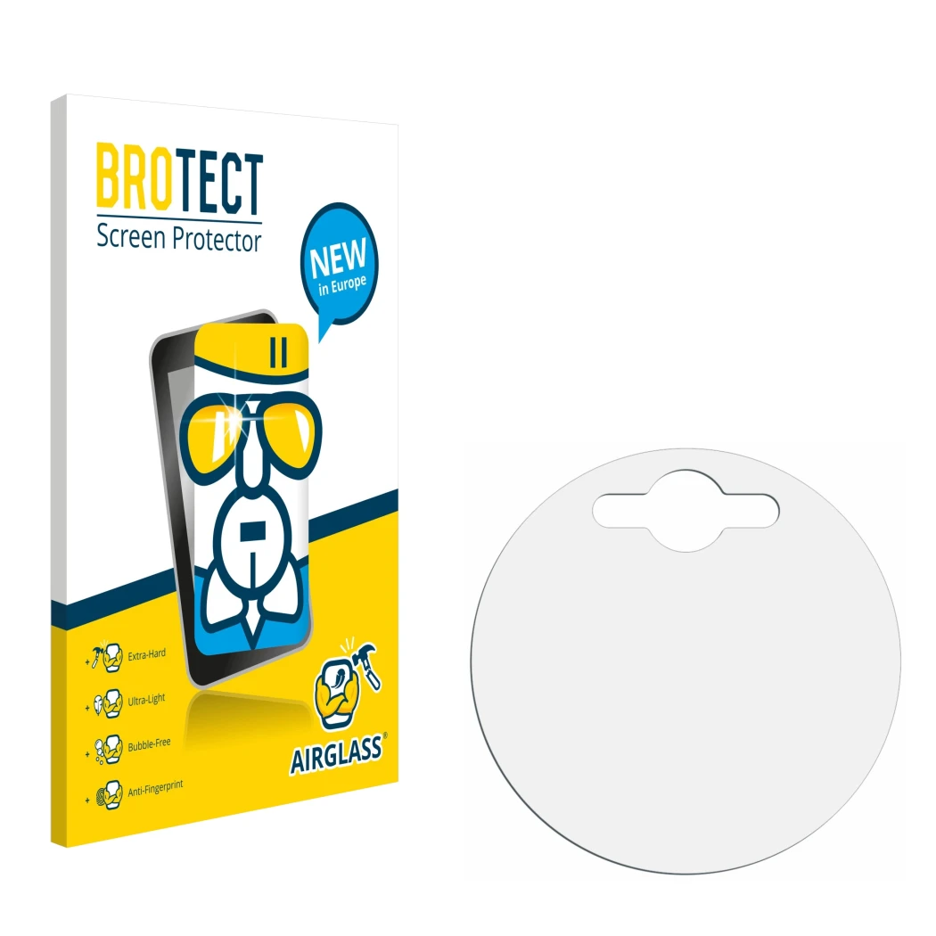Front side of a product packaging with the brand logo BROTECT. Next to it is the corresponding screen protector.