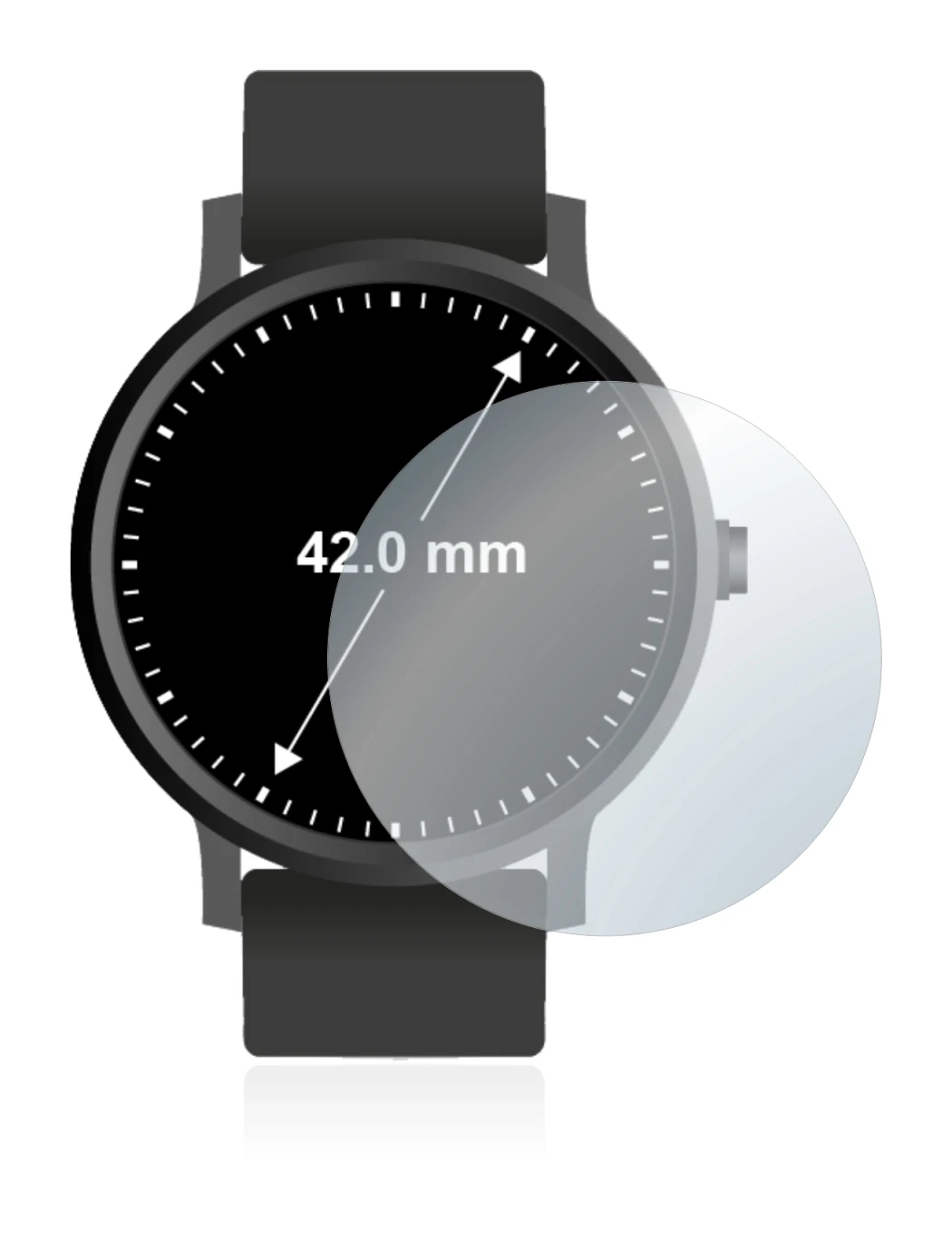 Image of the device Watches (Circular, ø: 42 mm) with a wide variety of screen protectors.