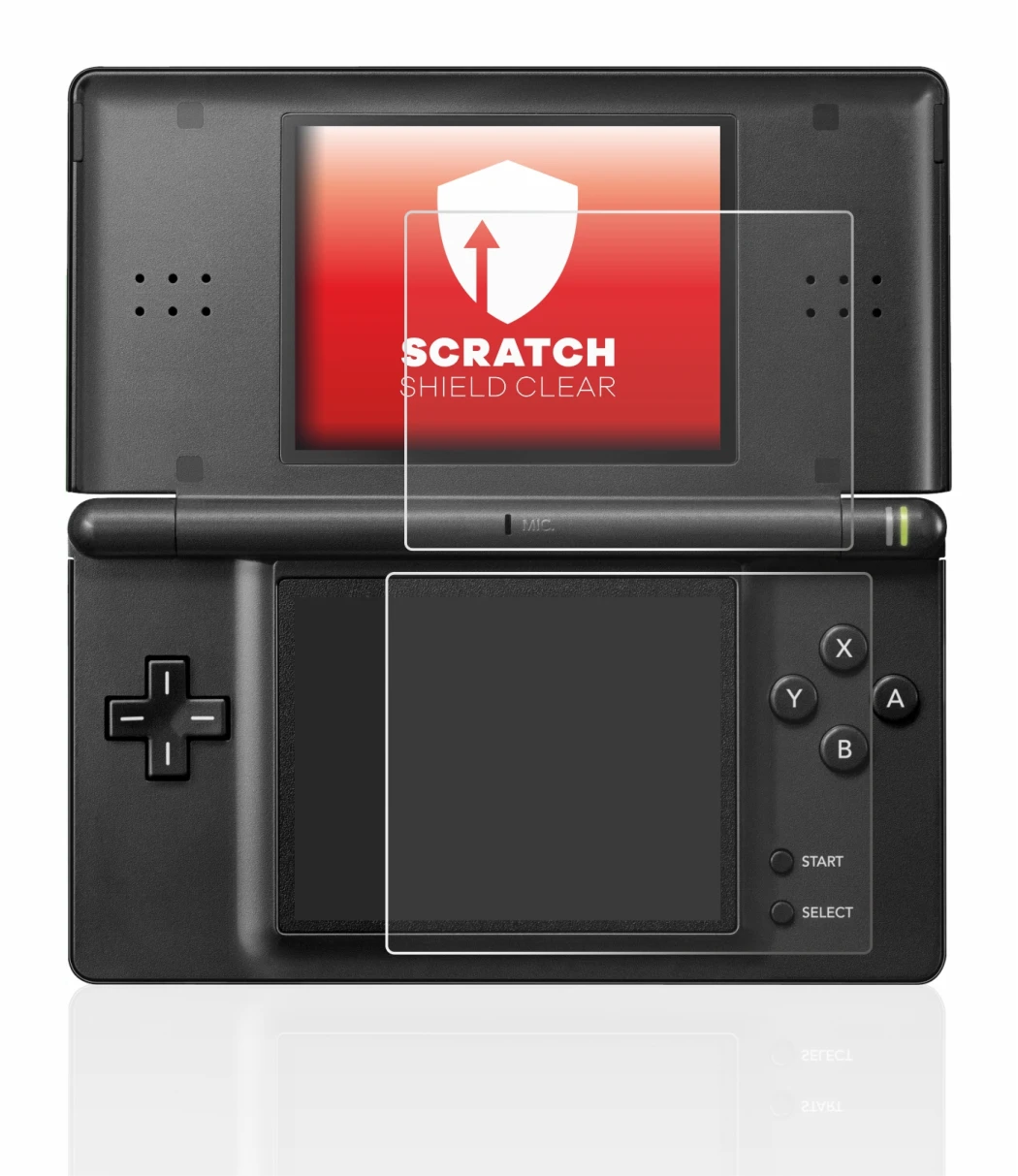 Image of the device Nintendo DS LITE with a wide variety of screen protectors.