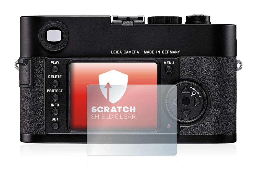 Image of the device Leica M8 with a wide variety of screen protectors.