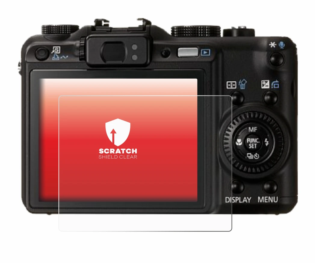 Image of the device Canon PowerShot G9 with a wide variety of screen protectors.