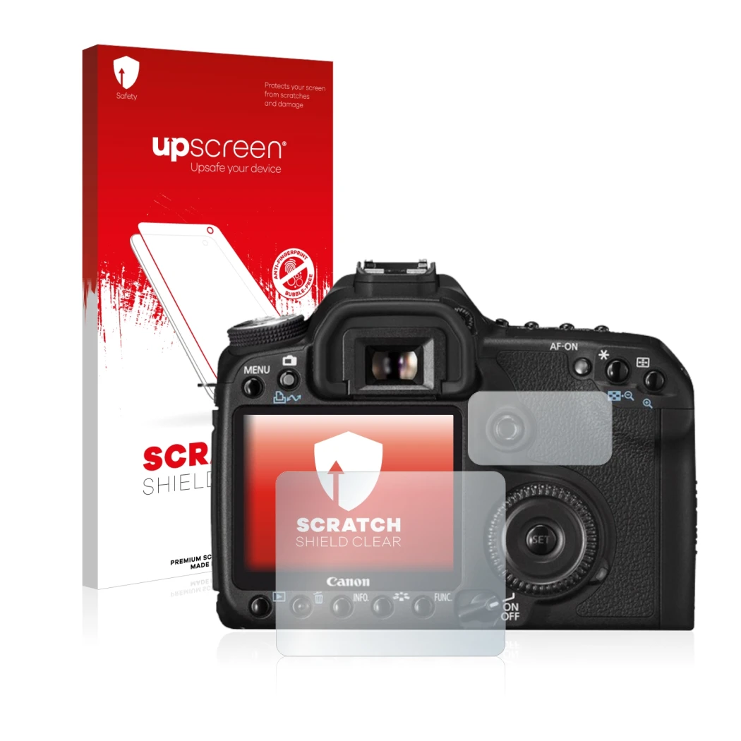 Front side of a product packaging with the brand logo upscreen. Next to it is the device Canon EOS 50D shown with the correspo