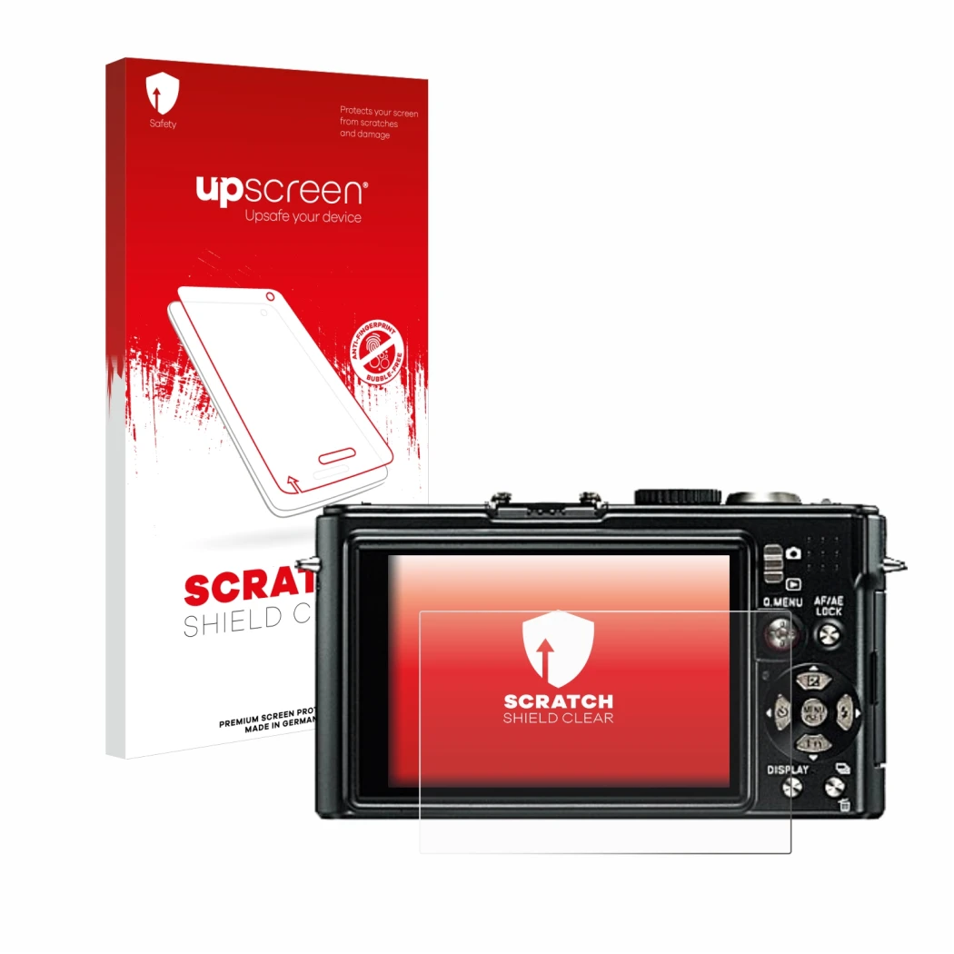 Front side of a product packaging with the brand logo upscreen. Next to it is the device Leica D-Lux 4 shown with the correspo
