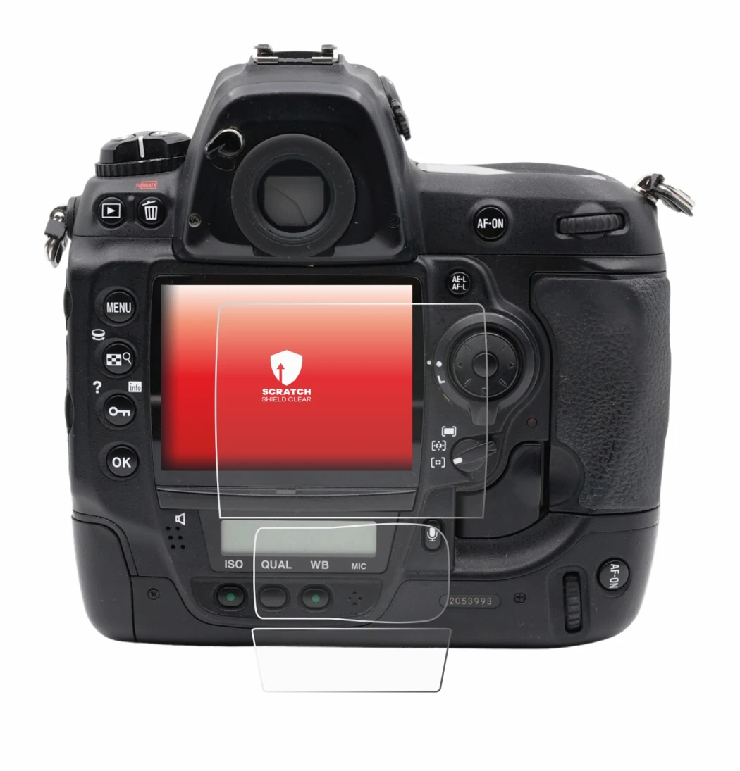 Image of the device Nikon D3x with a wide variety of screen protectors.