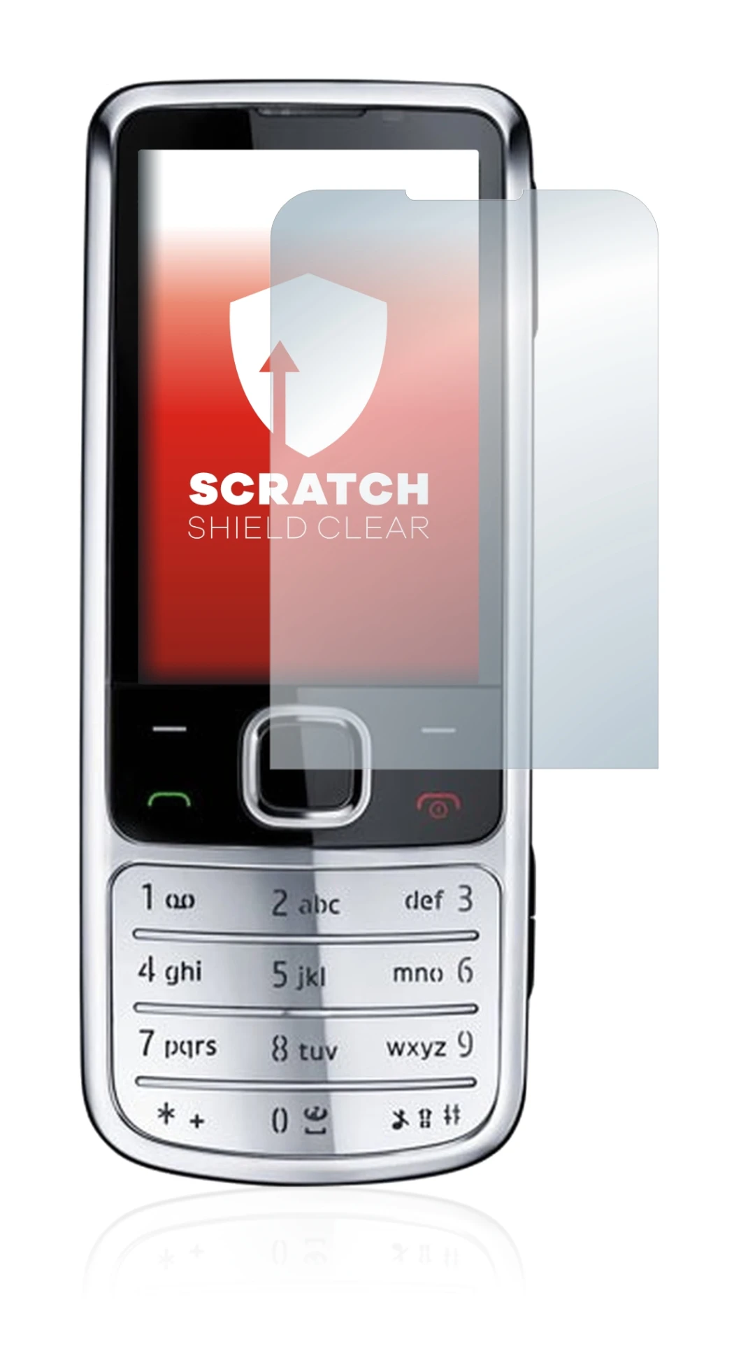 Image of the device Nokia 6700 classic with a wide variety of screen protectors.