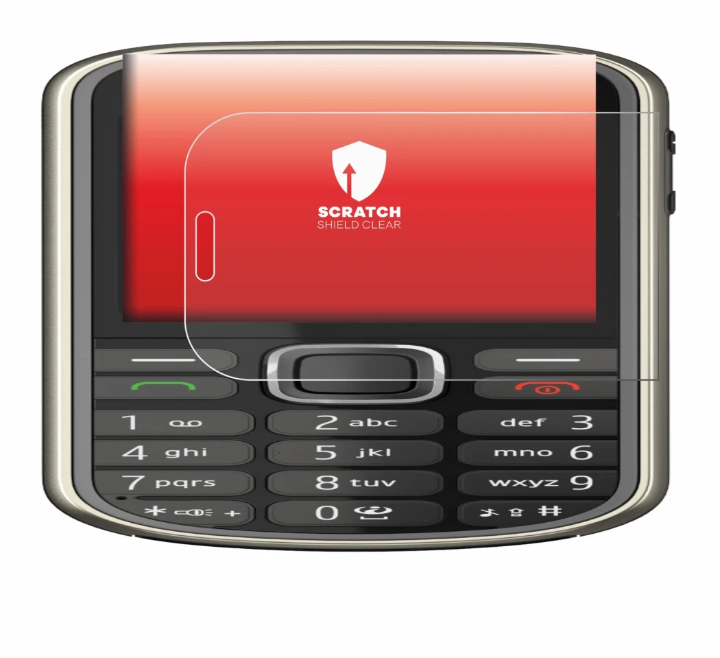 Image of the device Nokia 3720 classic with a wide variety of screen protectors.