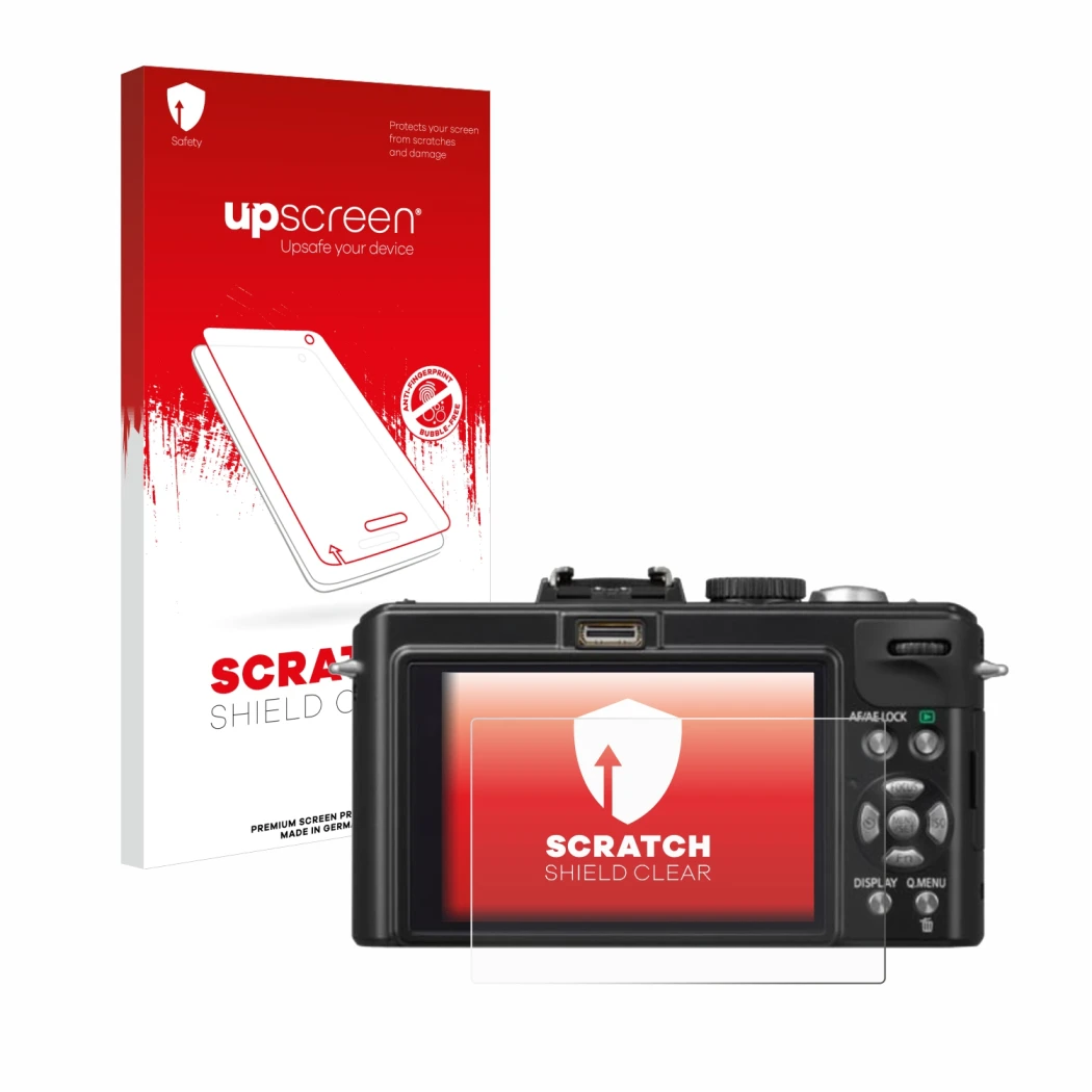 Front side of a product packaging with the brand logo upscreen. Next to it is the device Panasonic Lumix DMC-LX5 shown with th