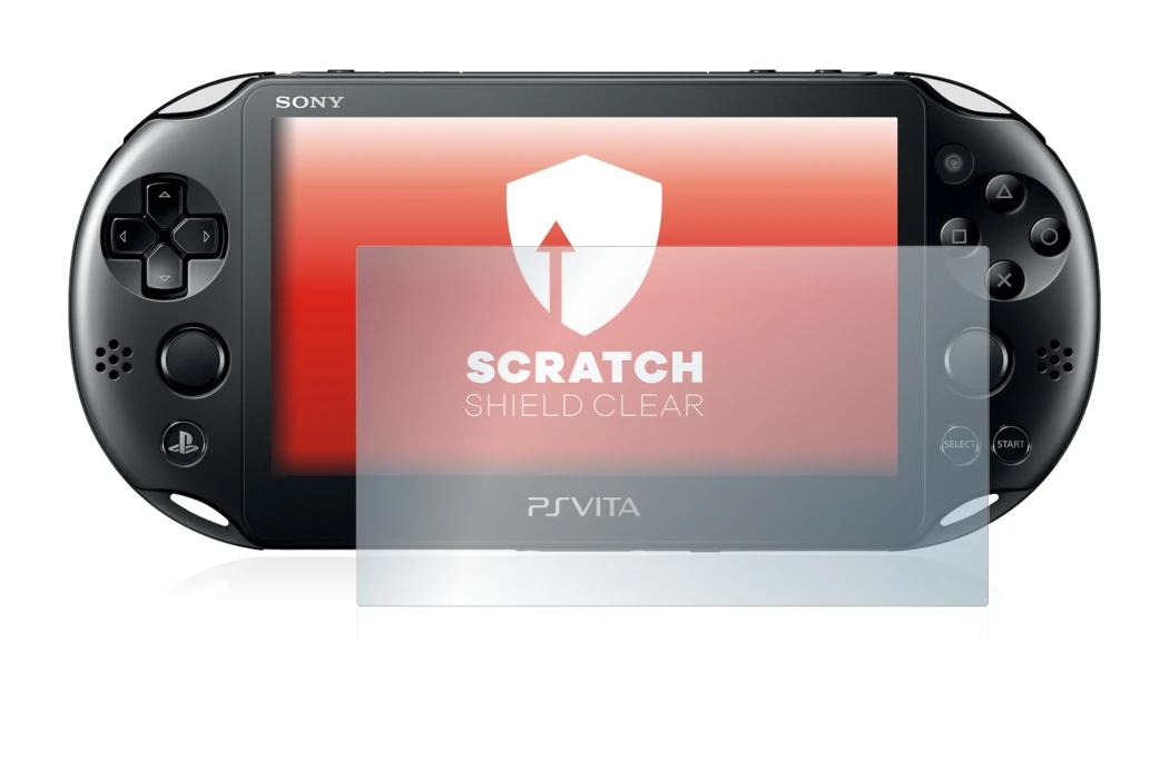 Image of the device Sony Playstation Vita with a wide variety of screen protectors.