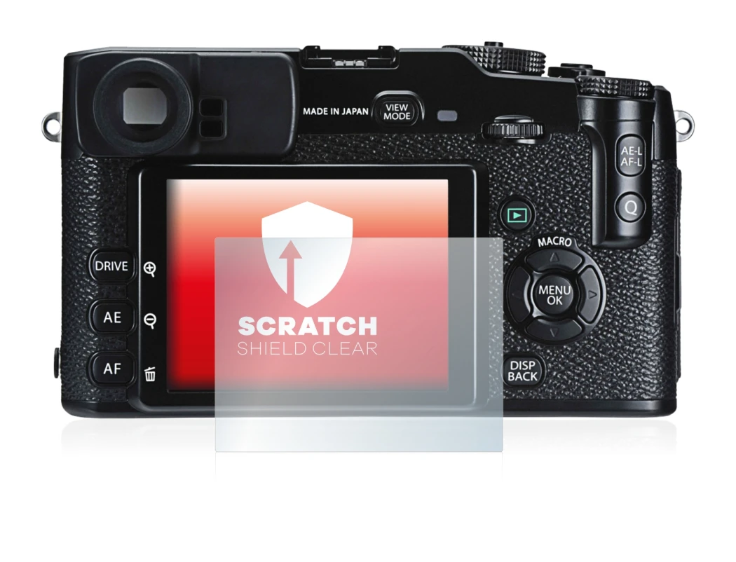 Image of the device Fujifilm X-Pro1 with a wide variety of screen protectors.
