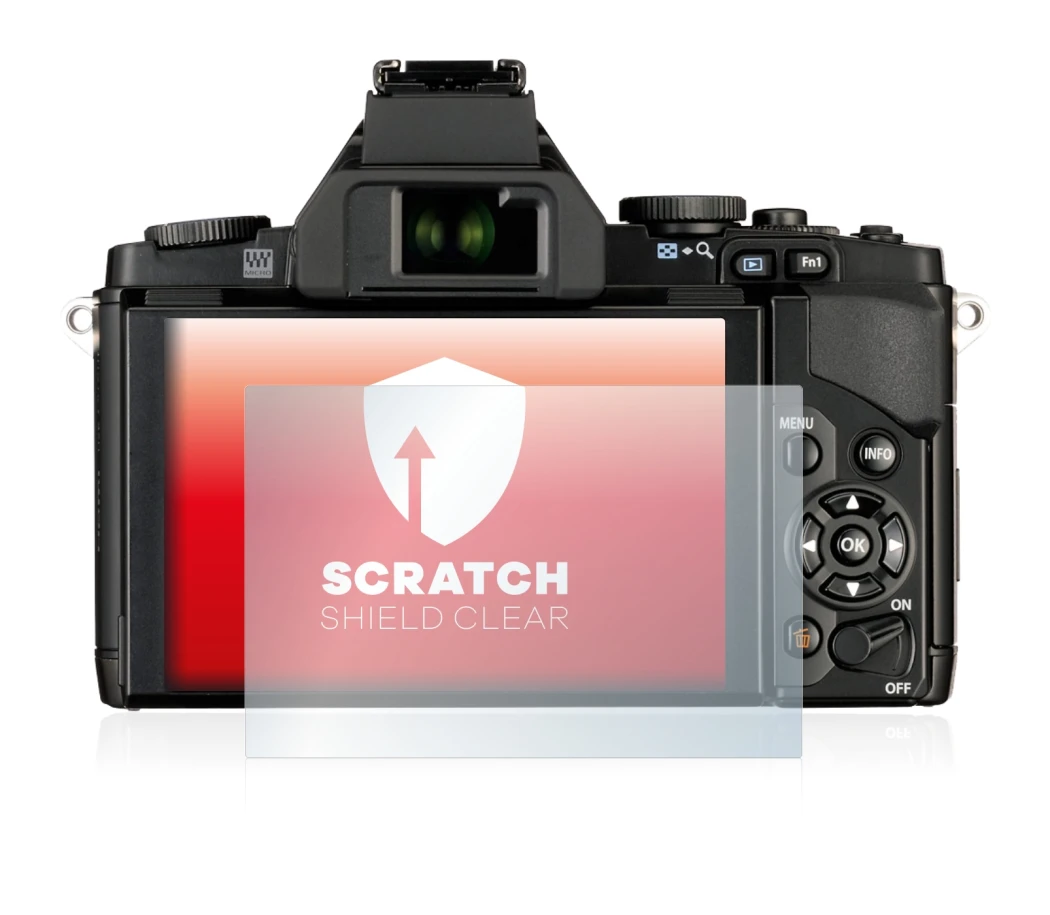 Image of the device Olympus OM-D E-M5 with a wide variety of screen protectors.