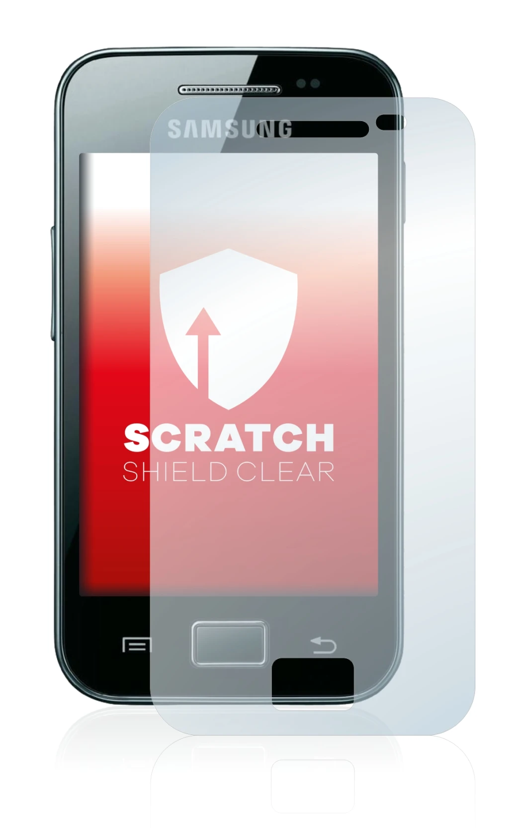 Image of the device Samsung Galaxy Ace S5830i with a wide variety of screen protectors.
