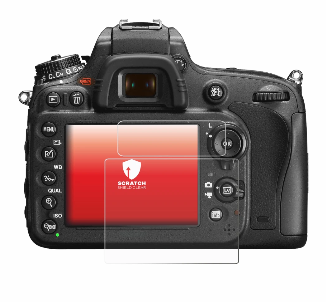 Image of the device Nikon D600 with a wide variety of screen protectors.