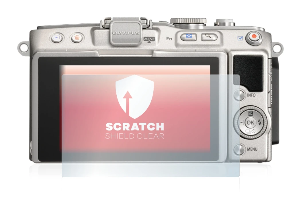 Image of the device Olympus PEN Lite E-PL5 with a wide variety of screen protectors.
