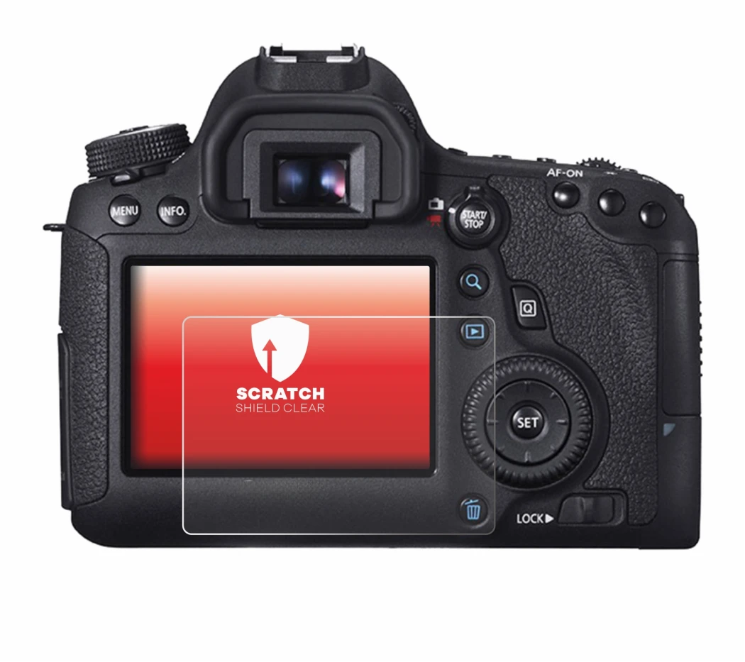 Image of the device Canon EOS 6D with a wide variety of screen protectors.