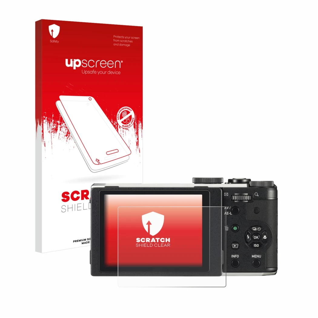 Front side of a product packaging with the brand logo upscreen. Next to it is the device Pentax MX-1 shown with the correspond