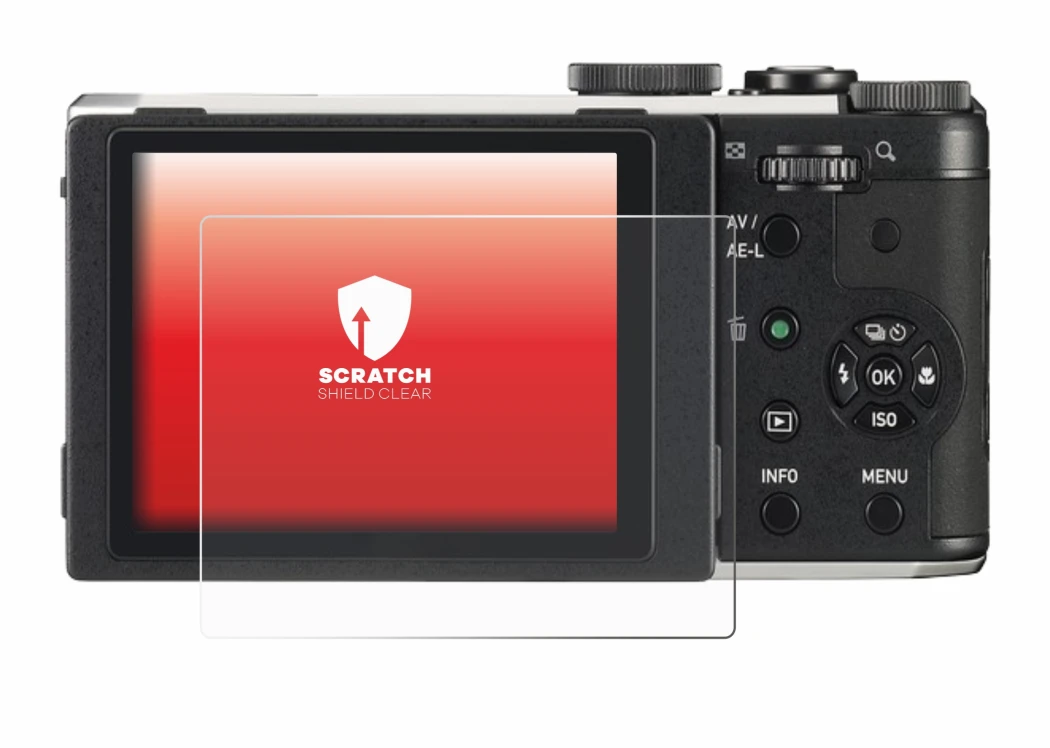 Image of the device Pentax MX-1 with a wide variety of screen protectors.
