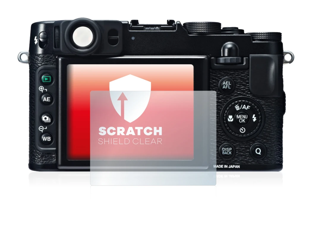 Image of the device Fujifilm X20 with a wide variety of screen protectors.