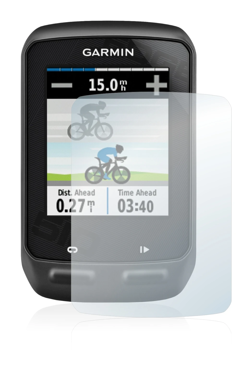 Image of the device Garmin Edge 510 with a wide variety of screen protectors.