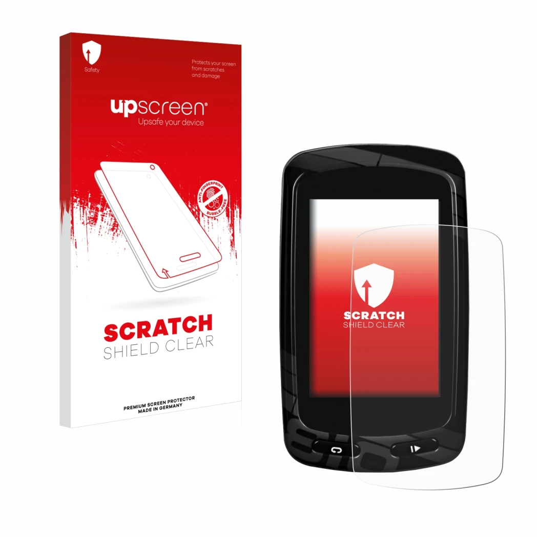 Front side of a product packaging with the brand logo upscreen. Next to it is the device Garmin Edge 810 shown with the corres