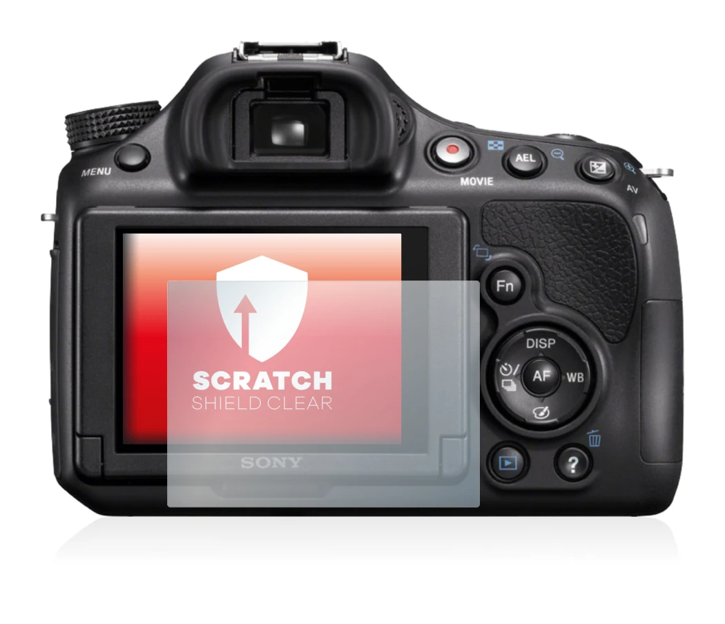 Image of the device Sony Alpha 58 (SLT-A58) with a wide variety of screen protectors.