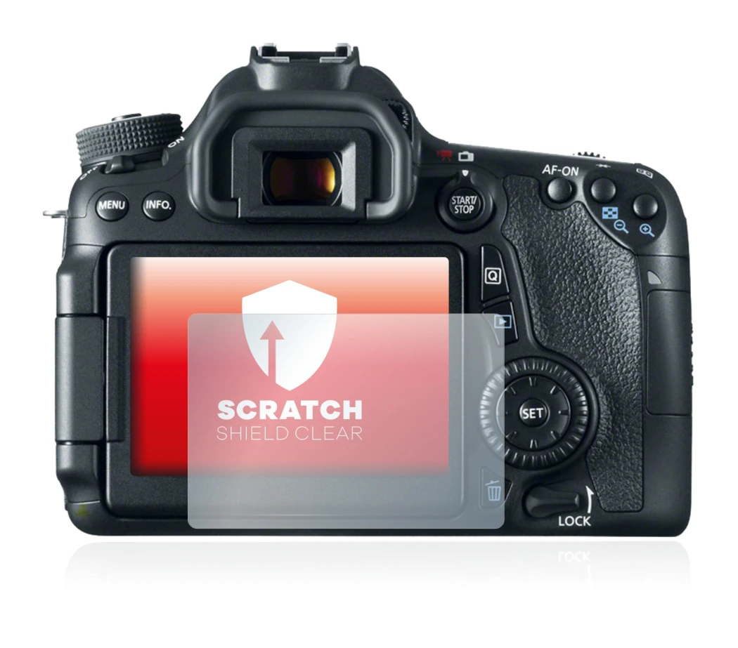 Image of the device Canon EOS 70D with a wide variety of screen protectors.