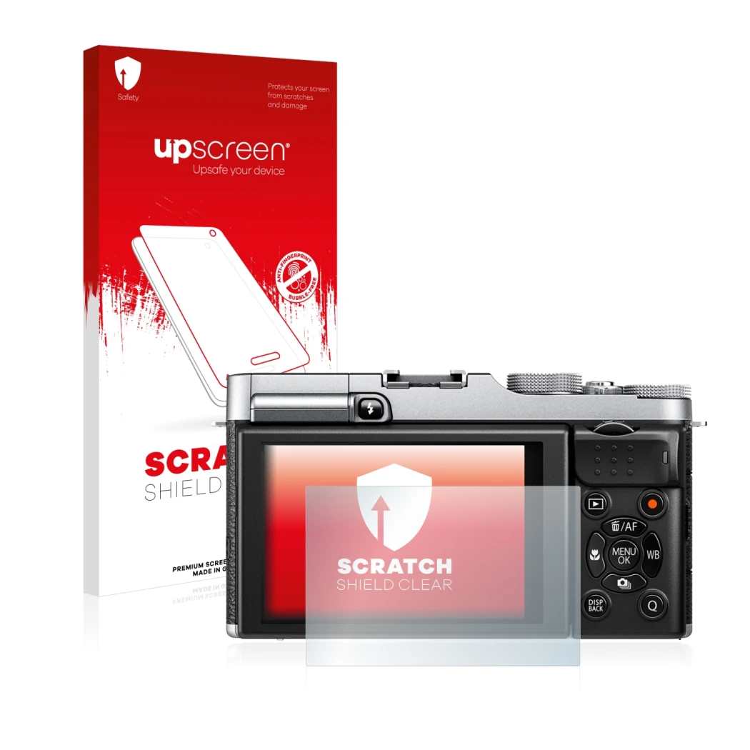 Front side of a product packaging with the brand logo upscreen. Next to it is the device Fujifilm X-M1 shown with the correspo
