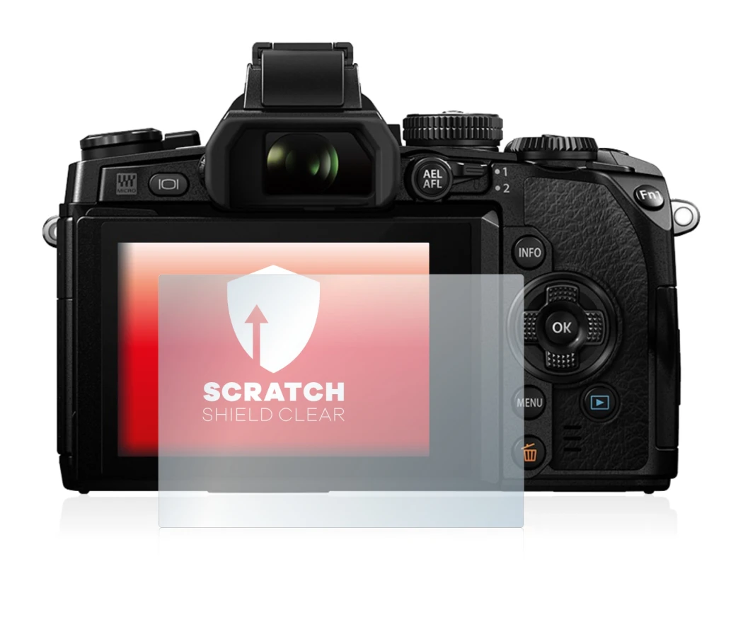 Image of the device Olympus OM-D E-M1 with a wide variety of screen protectors.