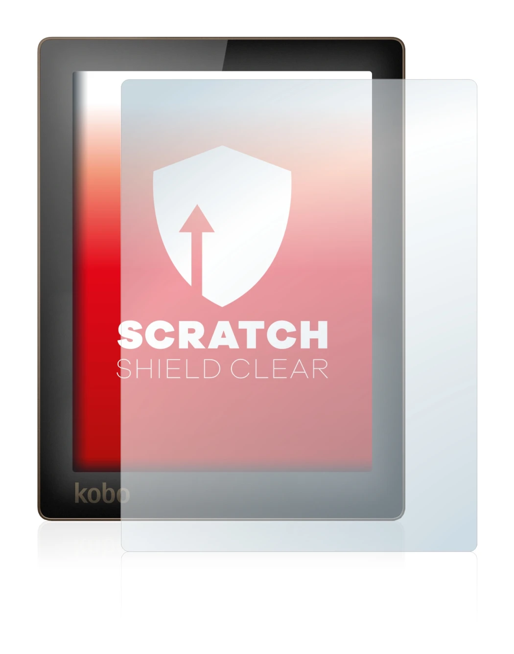 Image of the device Kobo Aura with a wide variety of screen protectors.