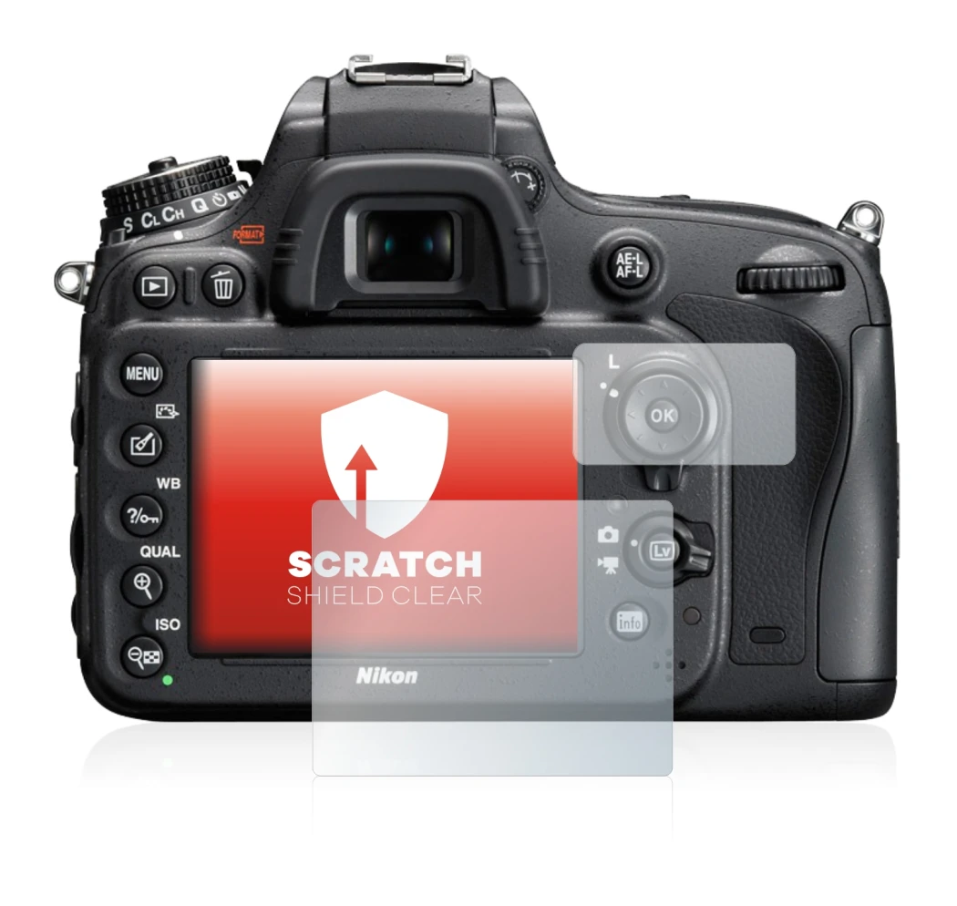 Image of the device Nikon D610 with a wide variety of screen protectors.