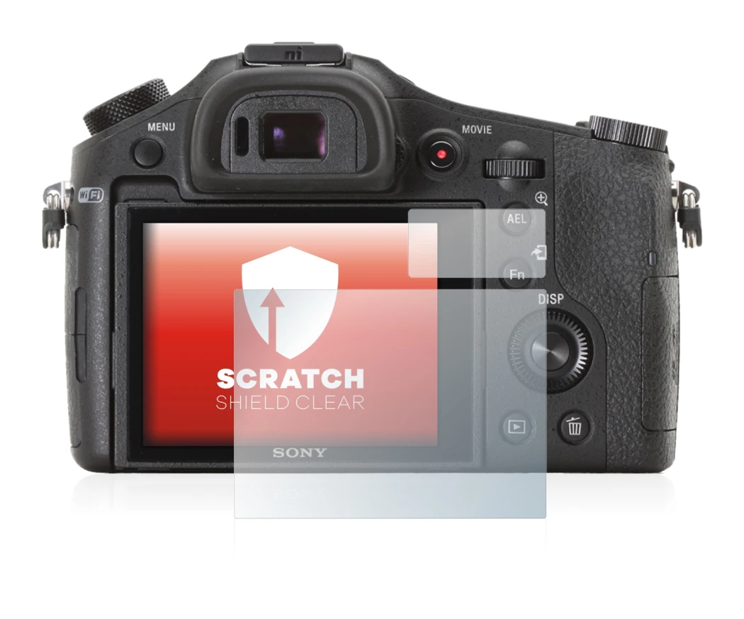 Image of the device Sony Cyber-Shot DSC-RX10 with a wide variety of screen protectors.