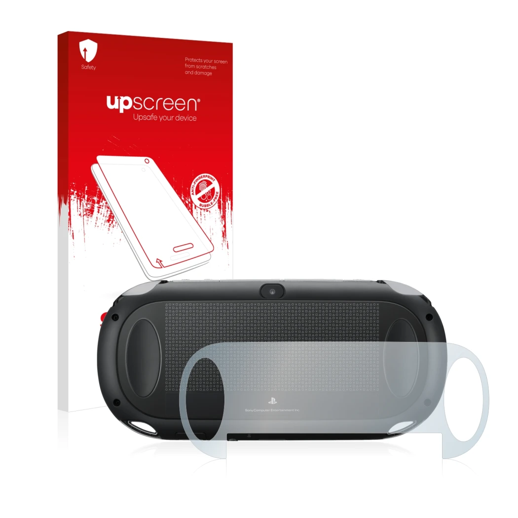 Front side of a product packaging with the brand logo upscreen. Next to it is the device Sony Playstation PCH-1000-Serie PS Vi