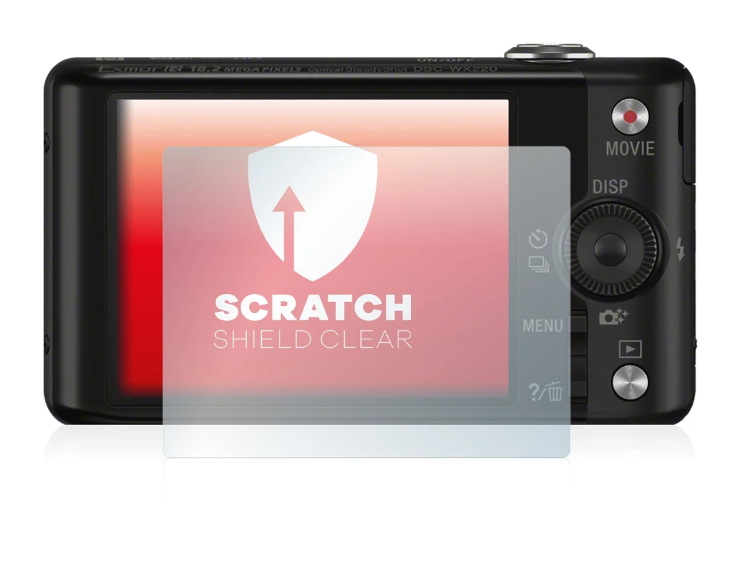 Image of the device Sony Cyber-Shot DSC-WX220 with a wide variety of screen protectors.