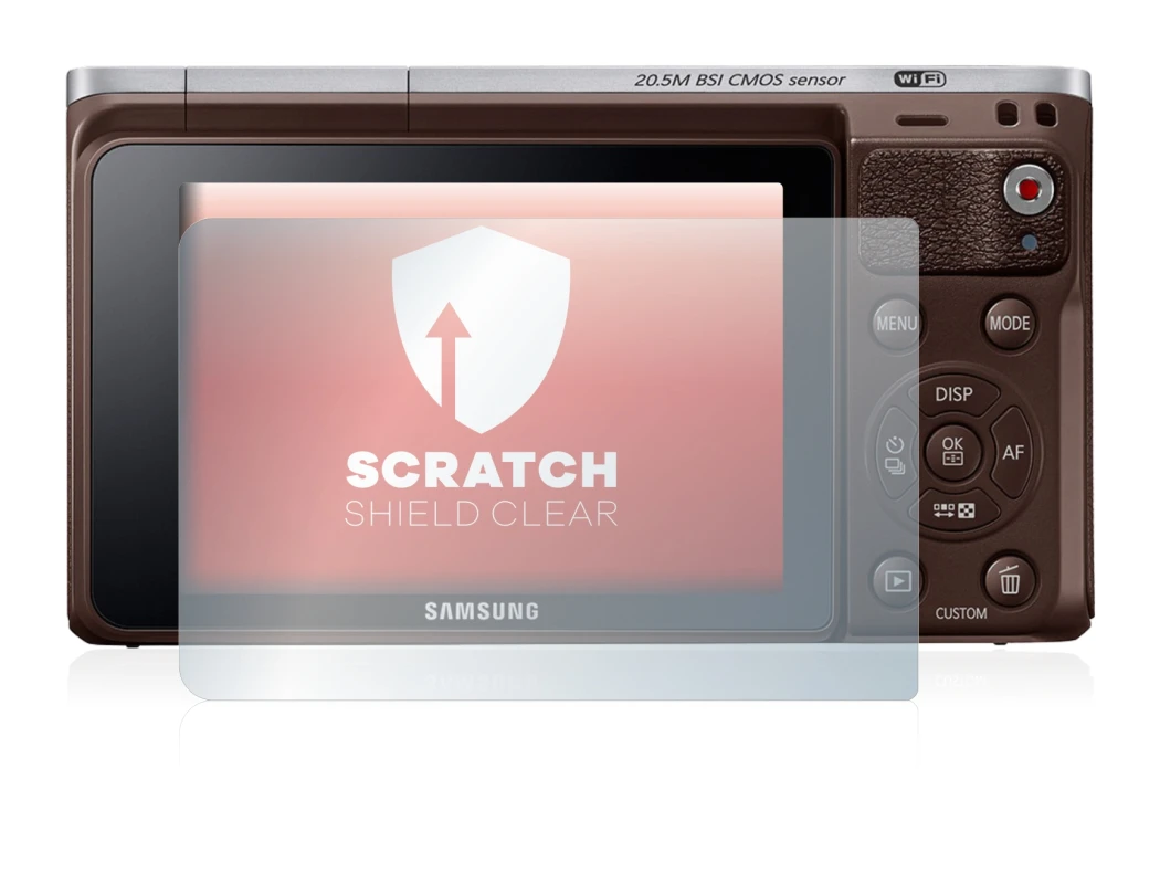 Image of the device Samsung NX Mini with a wide variety of screen protectors.