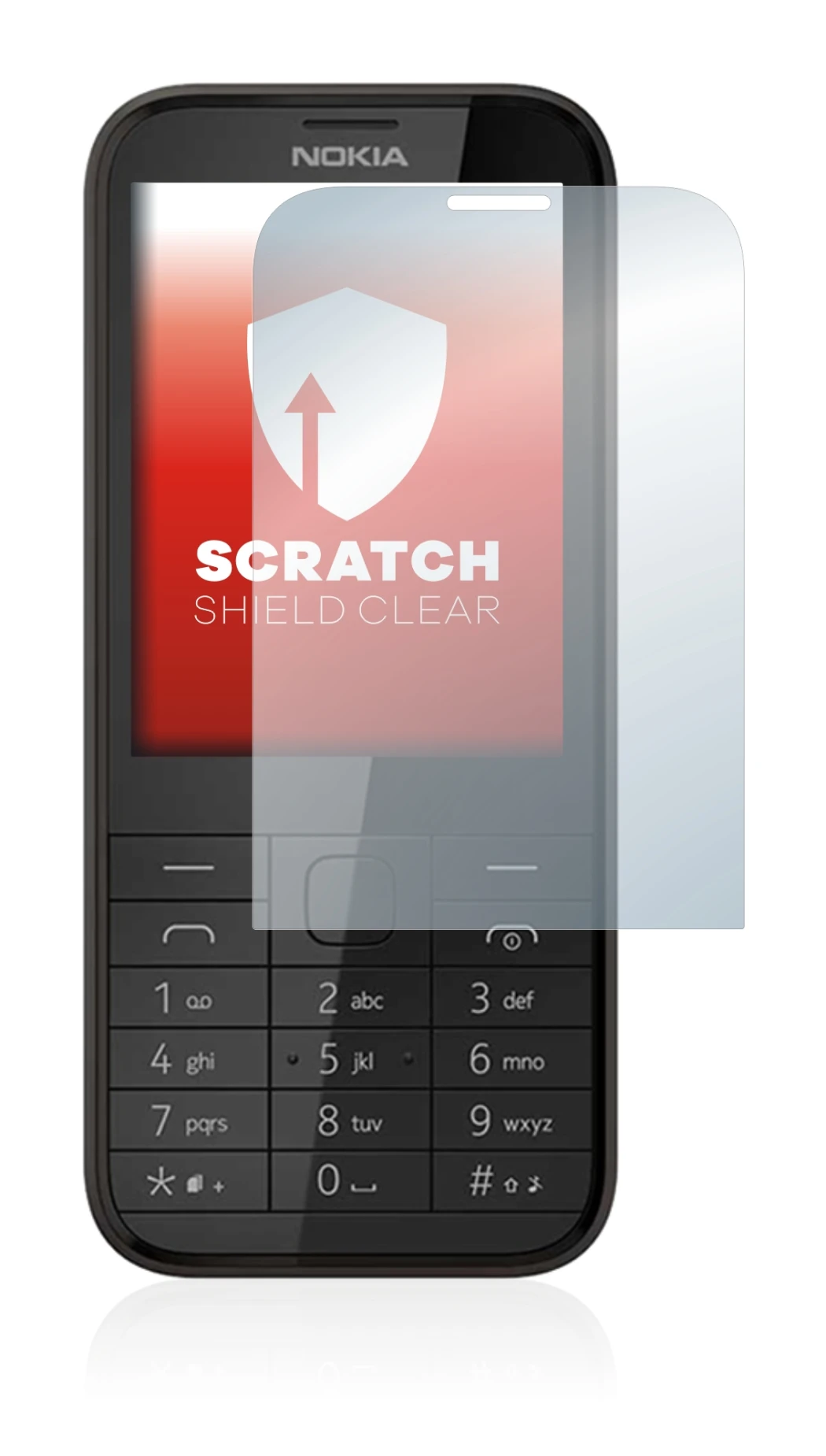 Image of the device Nokia 225 with a wide variety of screen protectors.