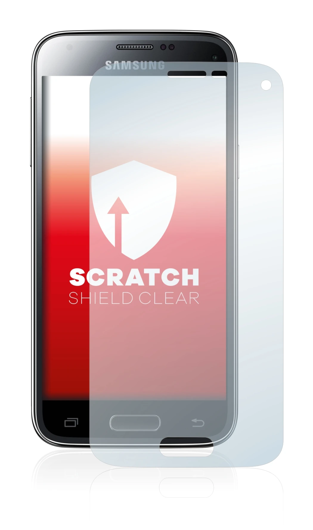Image of the device Samsung Galaxy S5 Mini SM-G800F with a wide variety of screen protectors.