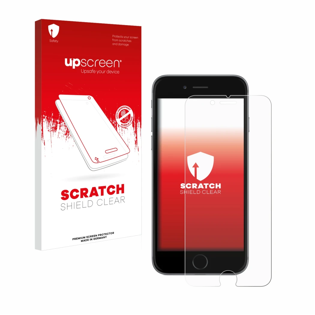 Front side of a product packaging with the brand logo upscreen. Next to it is the device Apple iPhone 6 shown with the corresp
