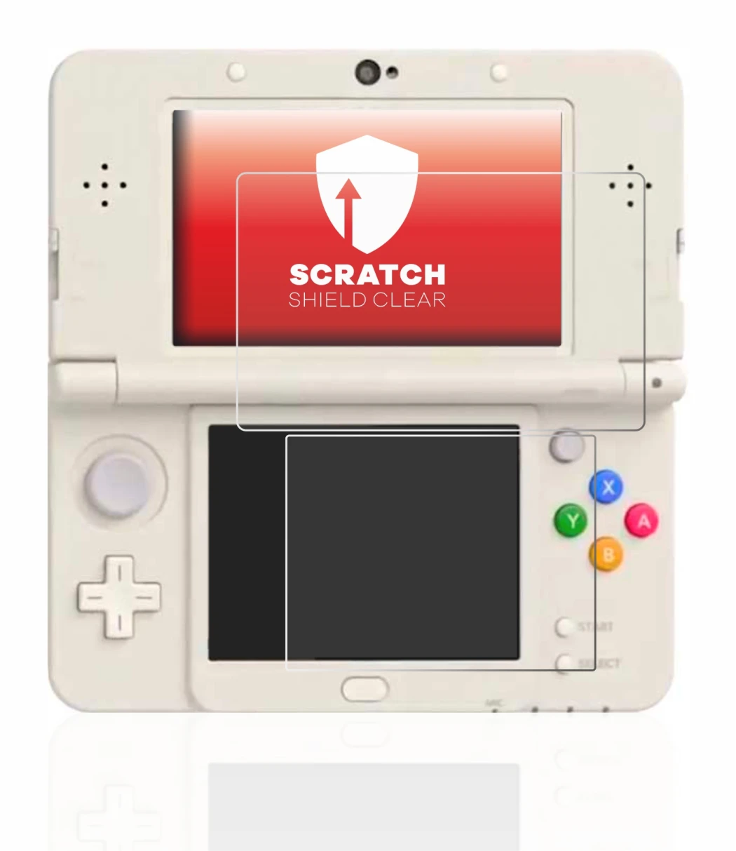 Image of the device Nintendo New 3DS with a wide variety of screen protectors.