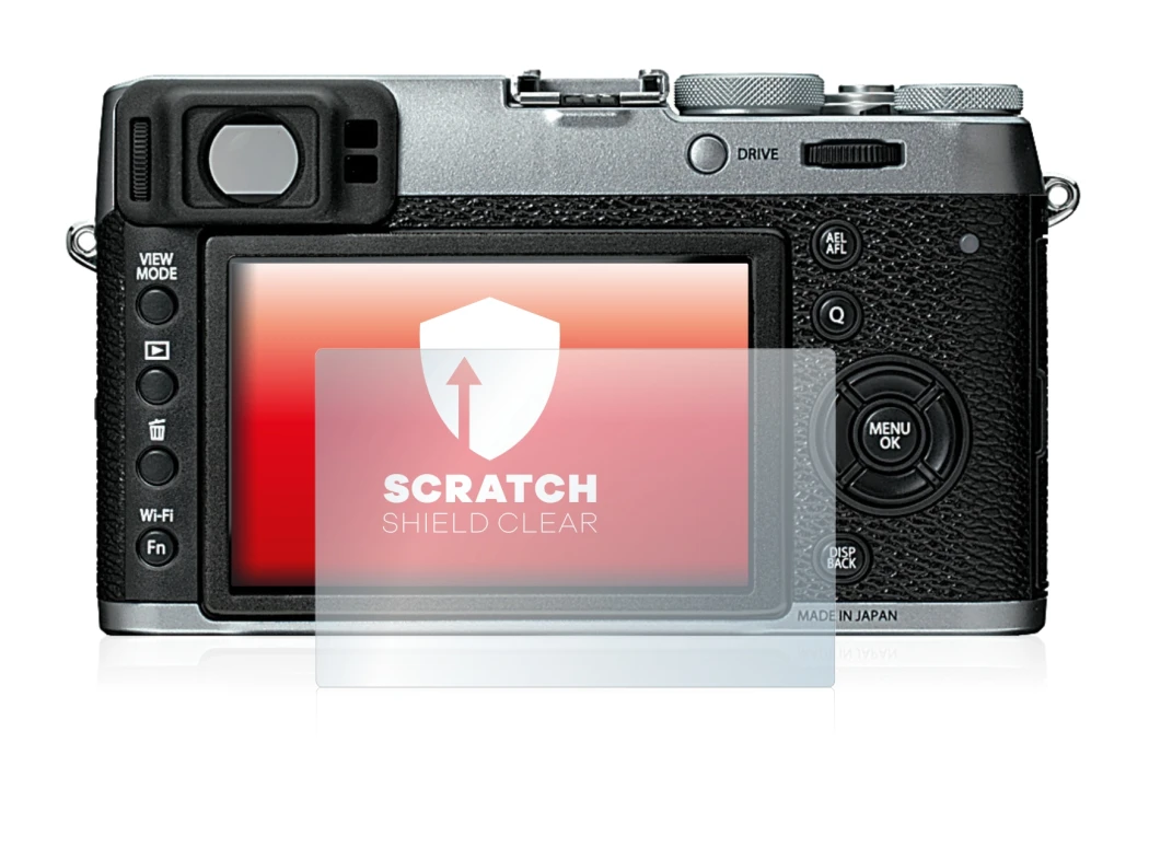 Image of the device Fujifilm X100T with a wide variety of screen protectors.
