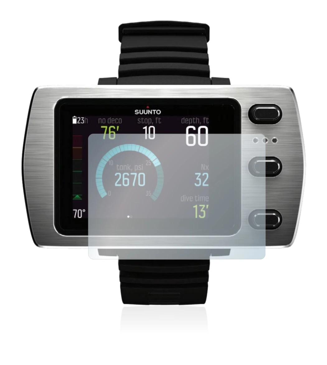 Image of the device Suunto Eon Steel with a wide variety of screen protectors.