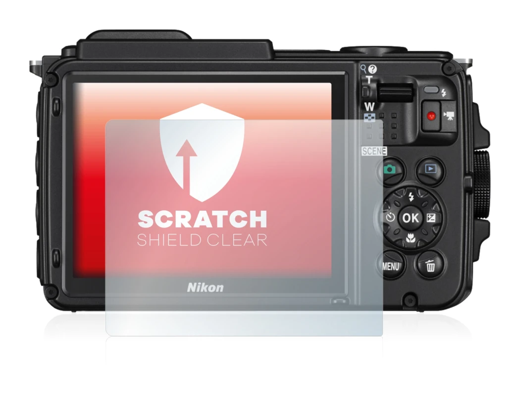 Image of the device Nikon Coolpix AW130 with a wide variety of screen protectors.