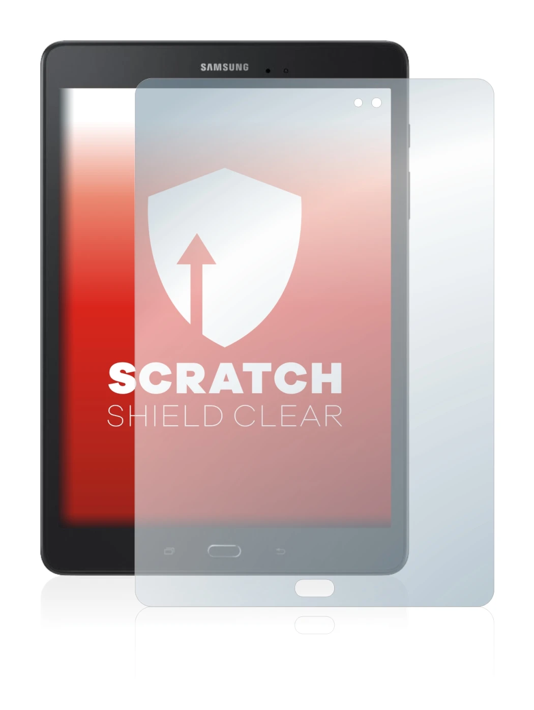 Image of the device Samsung Galaxy Tab A 9.7 with a wide variety of screen protectors.