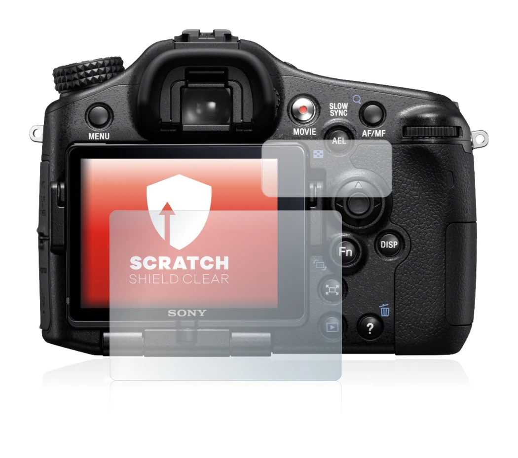 Image of the device Sony Alpha 77 (SLT-77) with a wide variety of screen protectors.