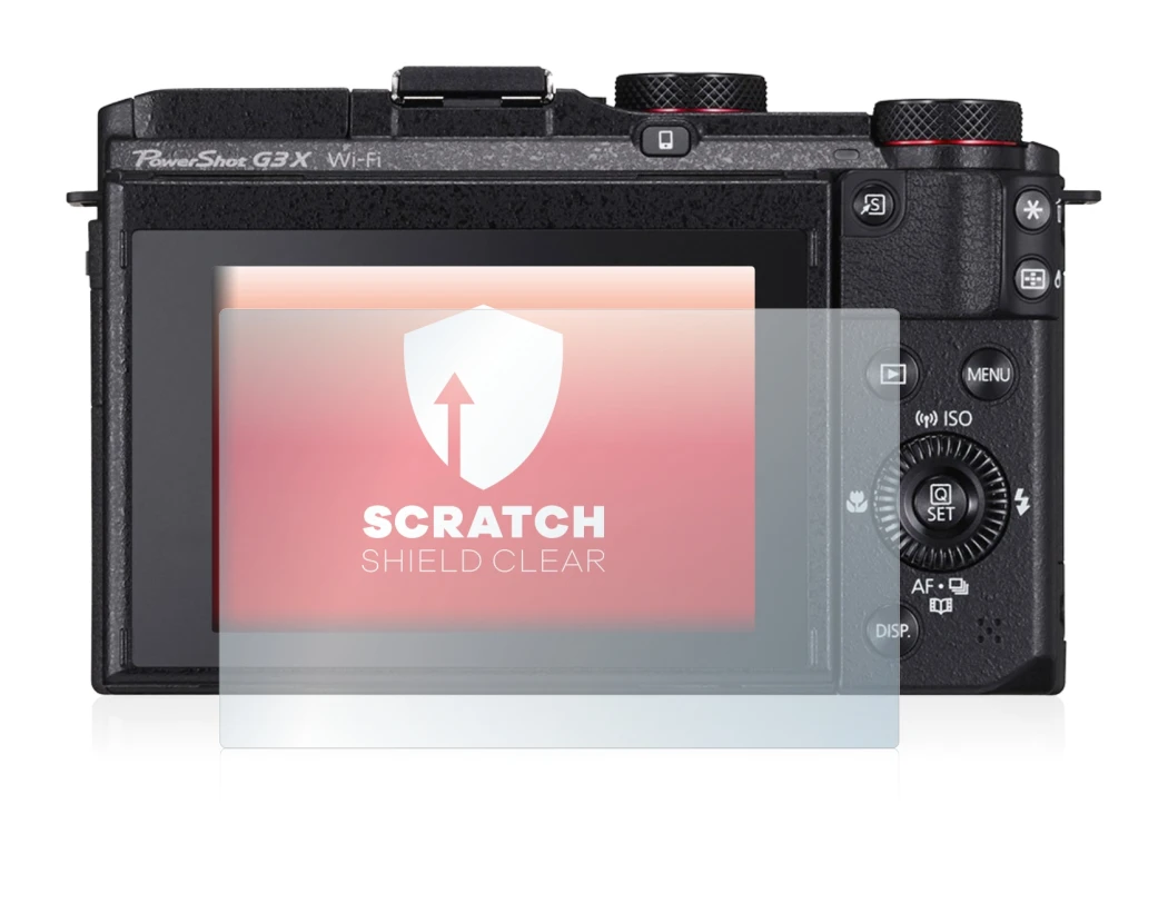 Image of the device Canon PowerShot G3 X with a wide variety of screen protectors.