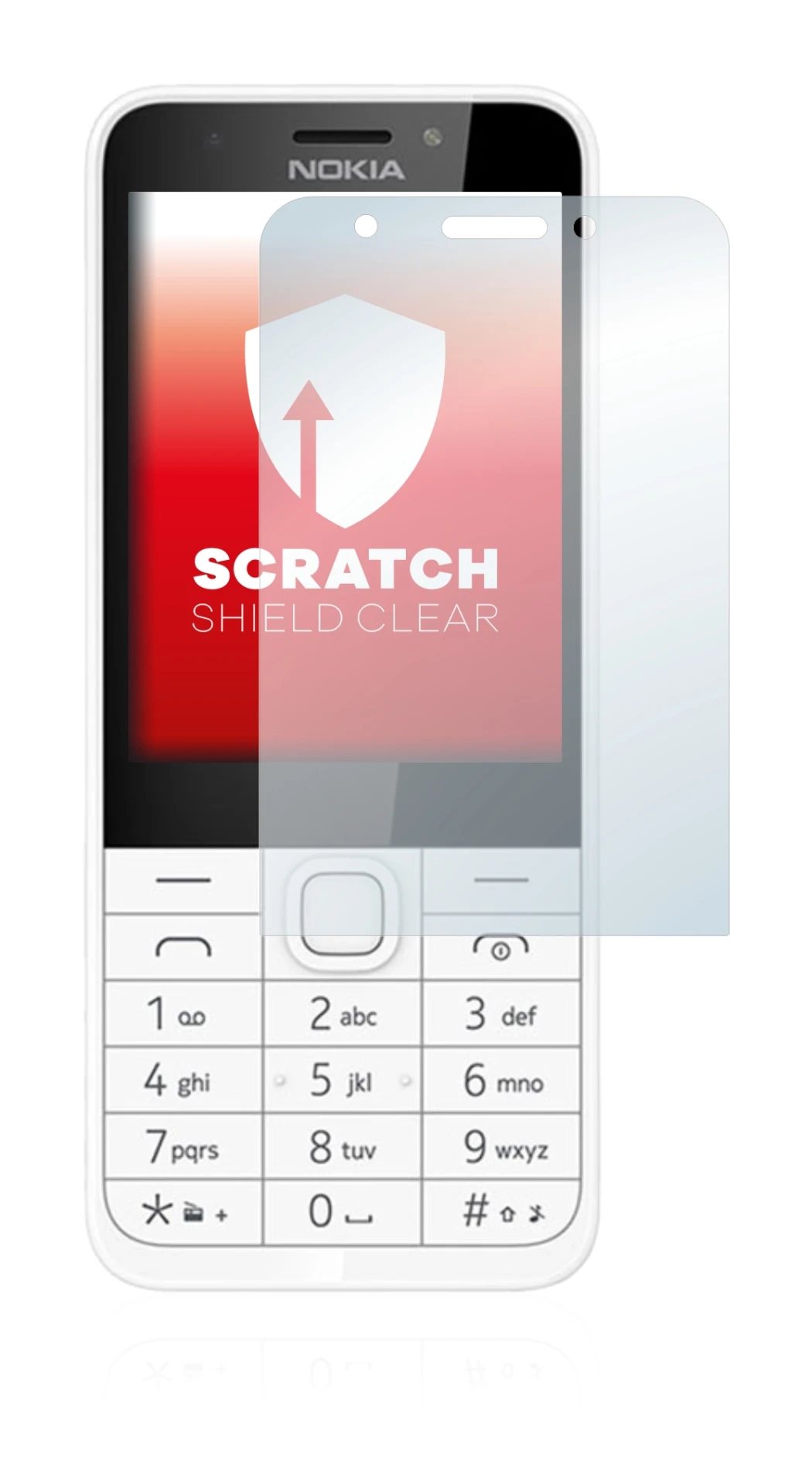 Image of the device Nokia 230 with a wide variety of screen protectors.