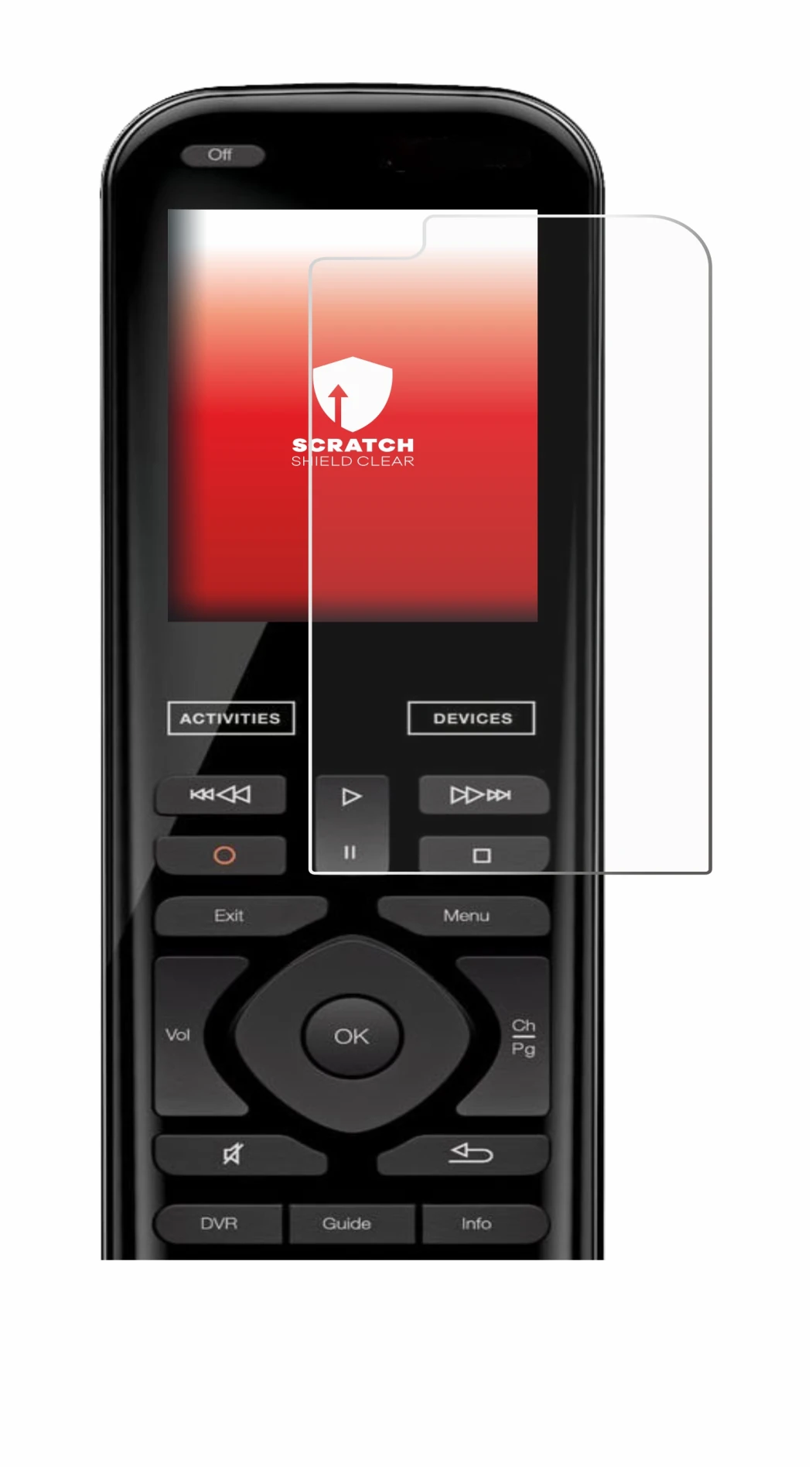 Image of the device Logitech Harmony 950 with a wide variety of screen protectors.