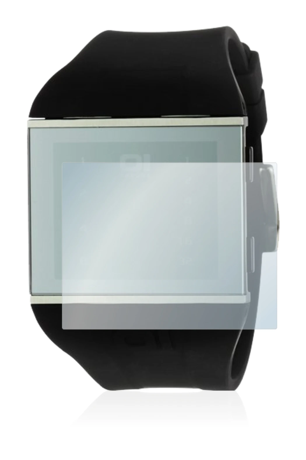 Image of the device The One Slim Square with a wide variety of screen protectors.