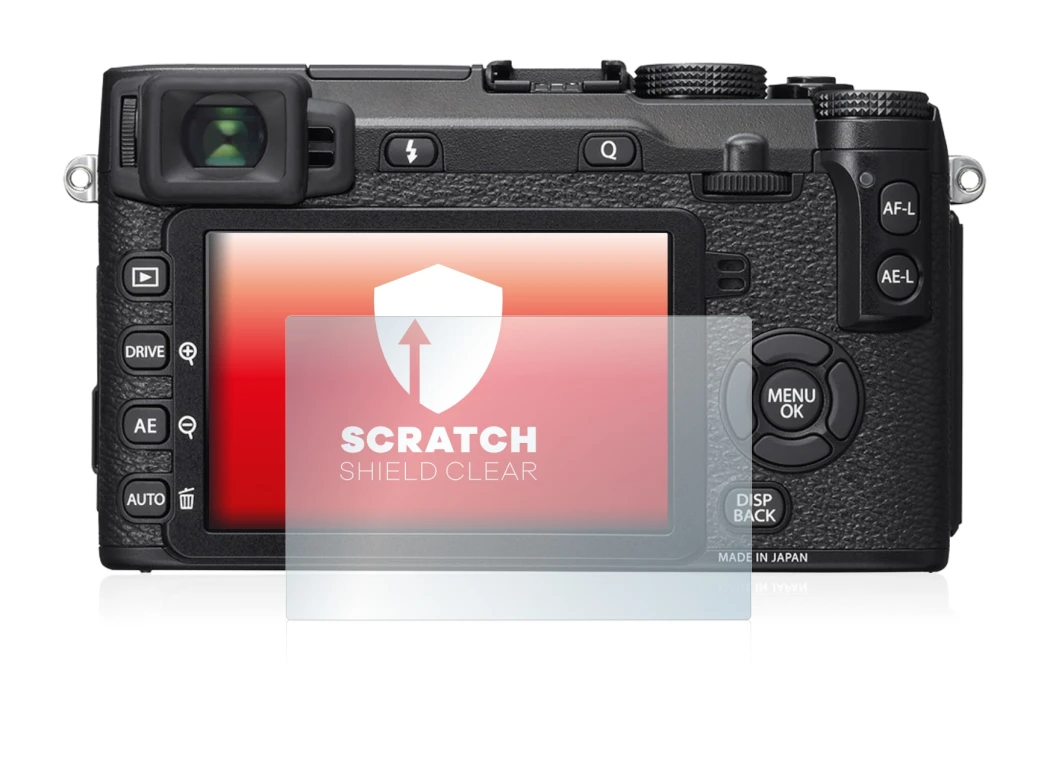 Image of the device Fujifilm X-E2S with a wide variety of screen protectors.