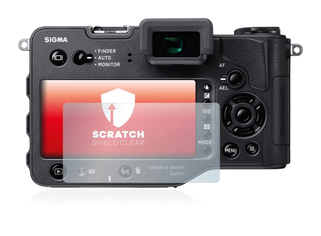 Image of the device Sigma SD Quattro with a wide variety of screen protectors.