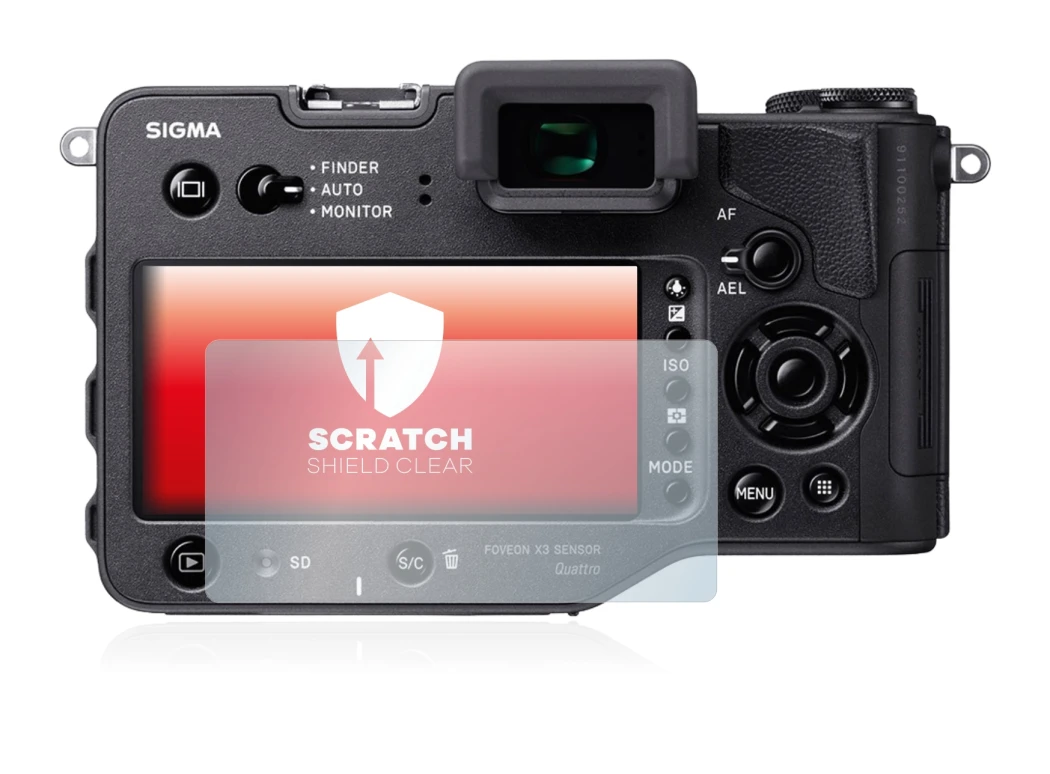 Image of the device Sigma SD Quattro H with a wide variety of screen protectors.