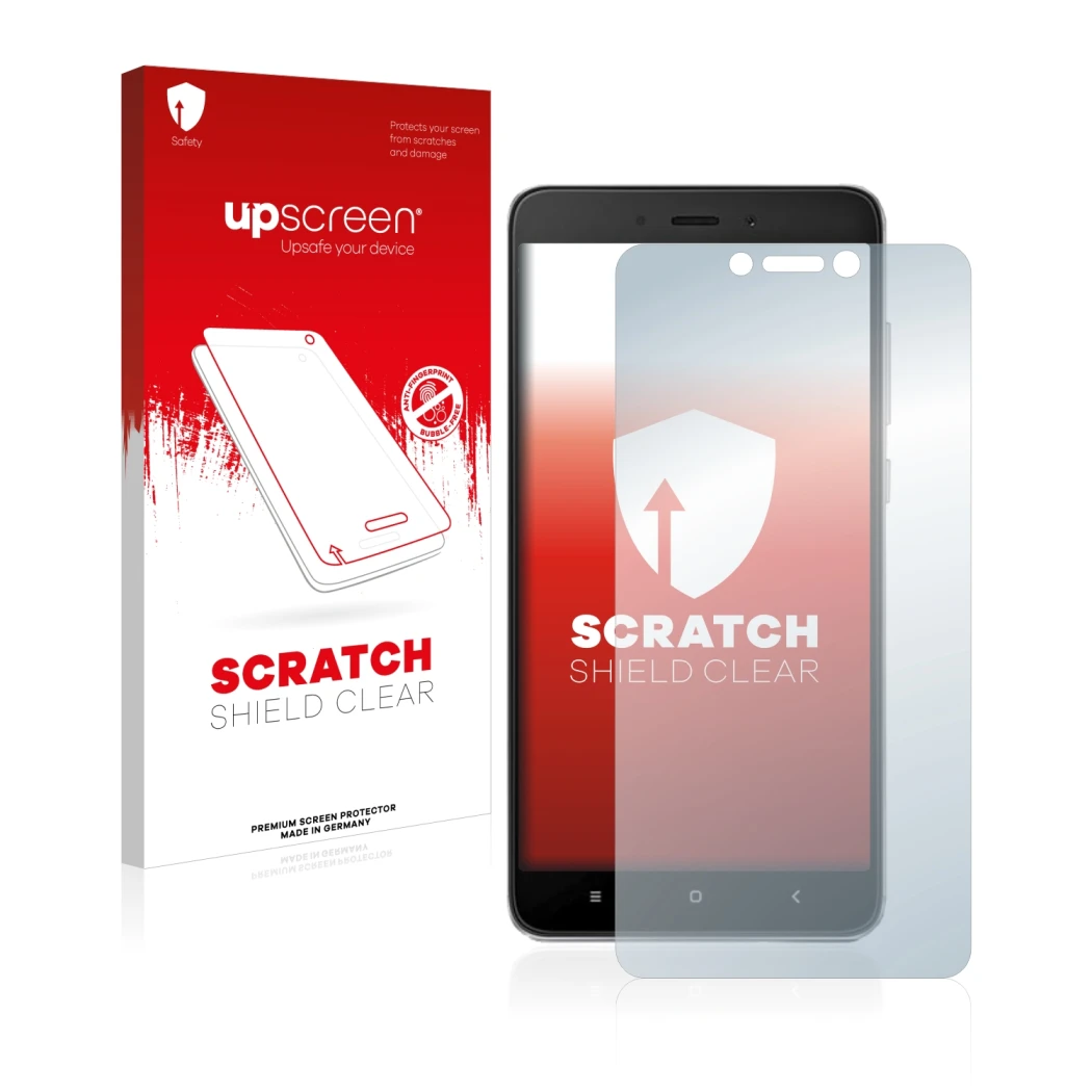 Front side of a product packaging with the brand logo upscreen. Next to it is the device Xiaomi Redmi Note 4 shown with the co